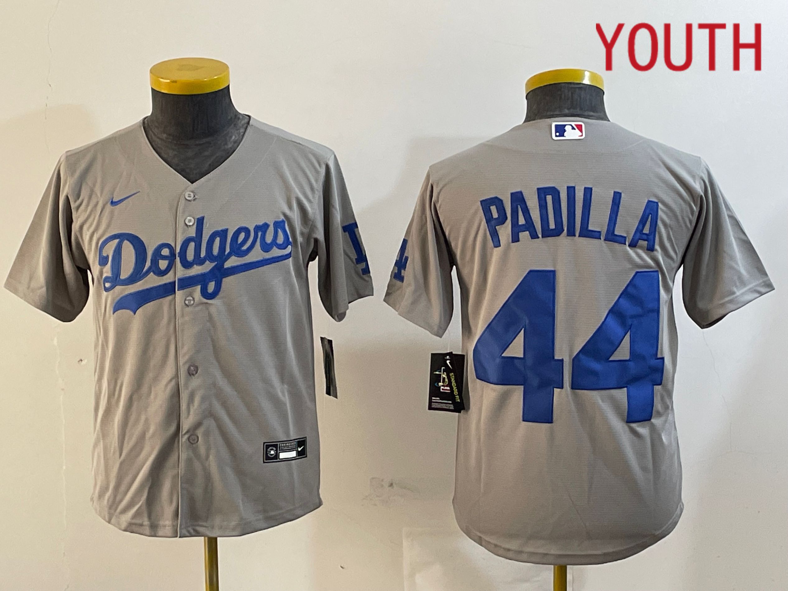 Youth Los Angeles Dodgers 44 Padilla Grey Game 2024 Nike MLB Jersey style 1216